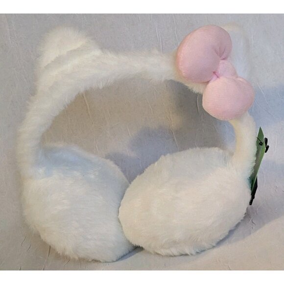 NWT Sanrio Hello Kitty Ear Muffs Fuzzy Hot Topic Pink Bow Faux Fur Cat Kawaii - Picture 9 of 16